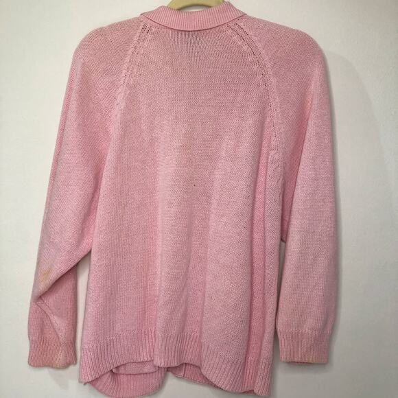 Ashleigh Morgan Vintage Knit Sweater Girl Core Pink Cardigan Sweater - Picture 6 of 6